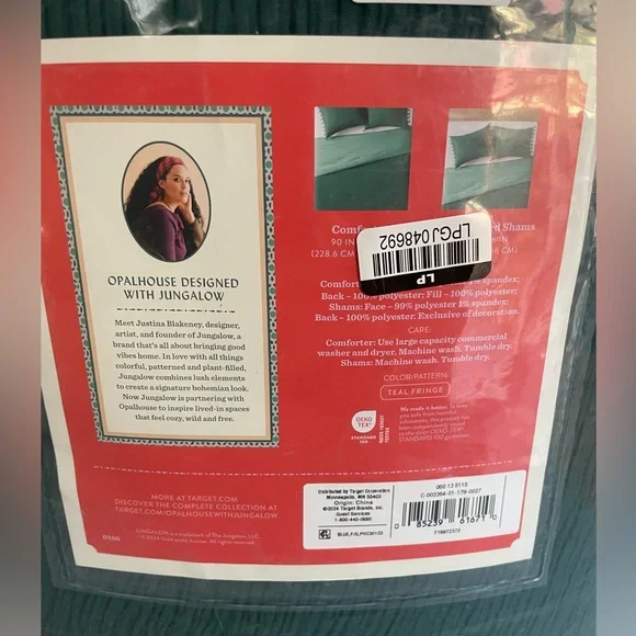 FULL Opalhouse Jungalow Comforter Set Fringe Lightweigh Teal/Aqua - Picture 4 of 4